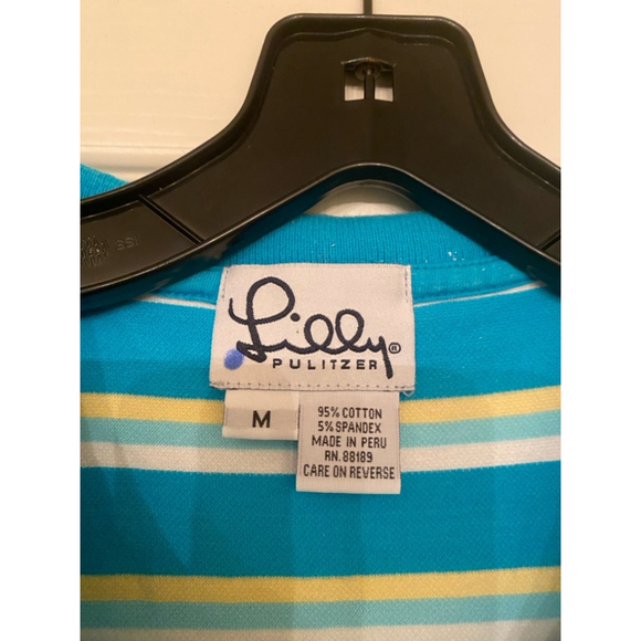 Women's Lilly Pulitzer Dress, M, Teal & Yellow - Picture 3 of 7